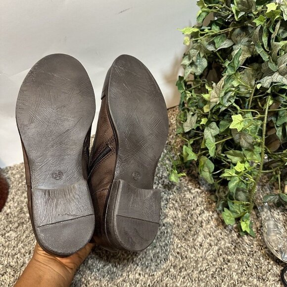 Miz Mooz Brown Espresso Leather Buckled Ankle Boots Siggy Size 36 US 5.5-6 New - Picture 6 of 8